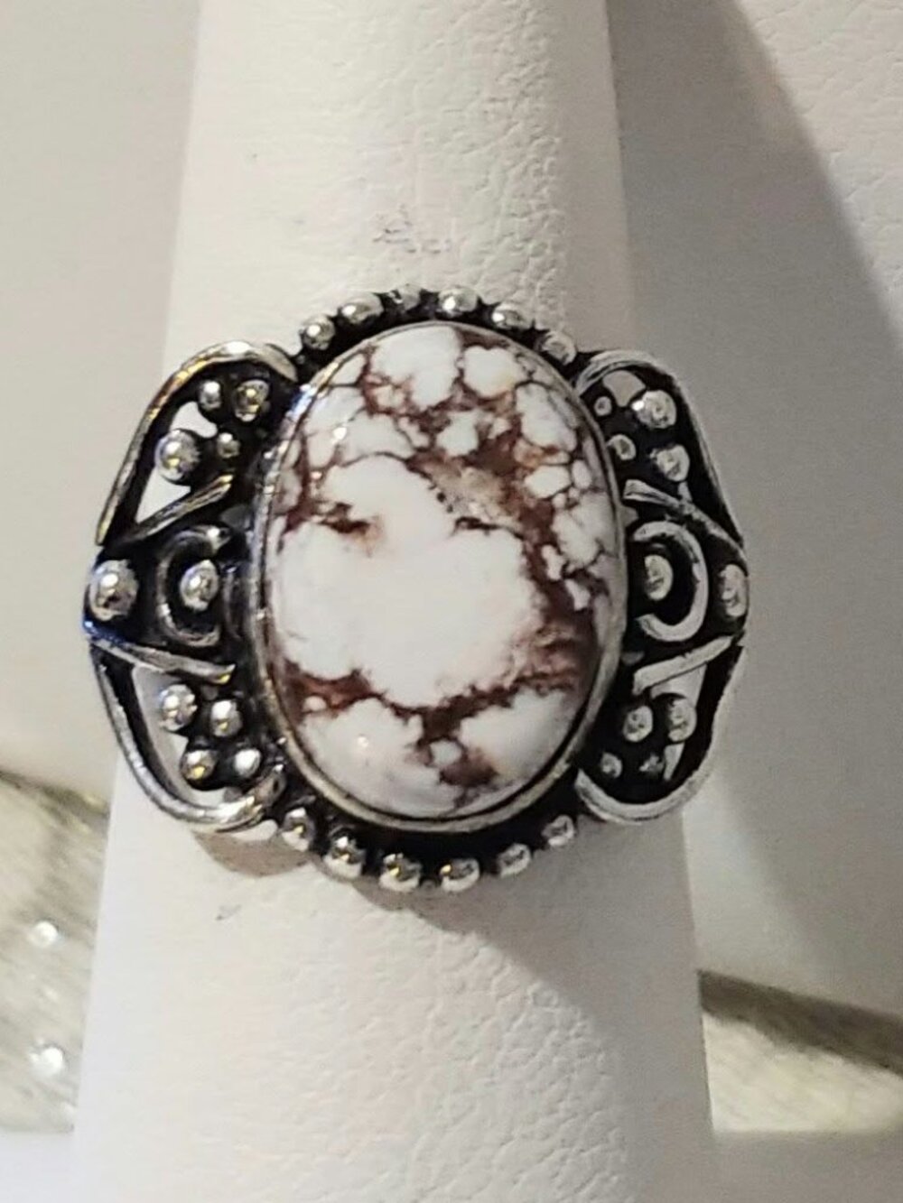 NWOT Bohemian Wild Horse Jasper Ring .925 Sterling Overlay